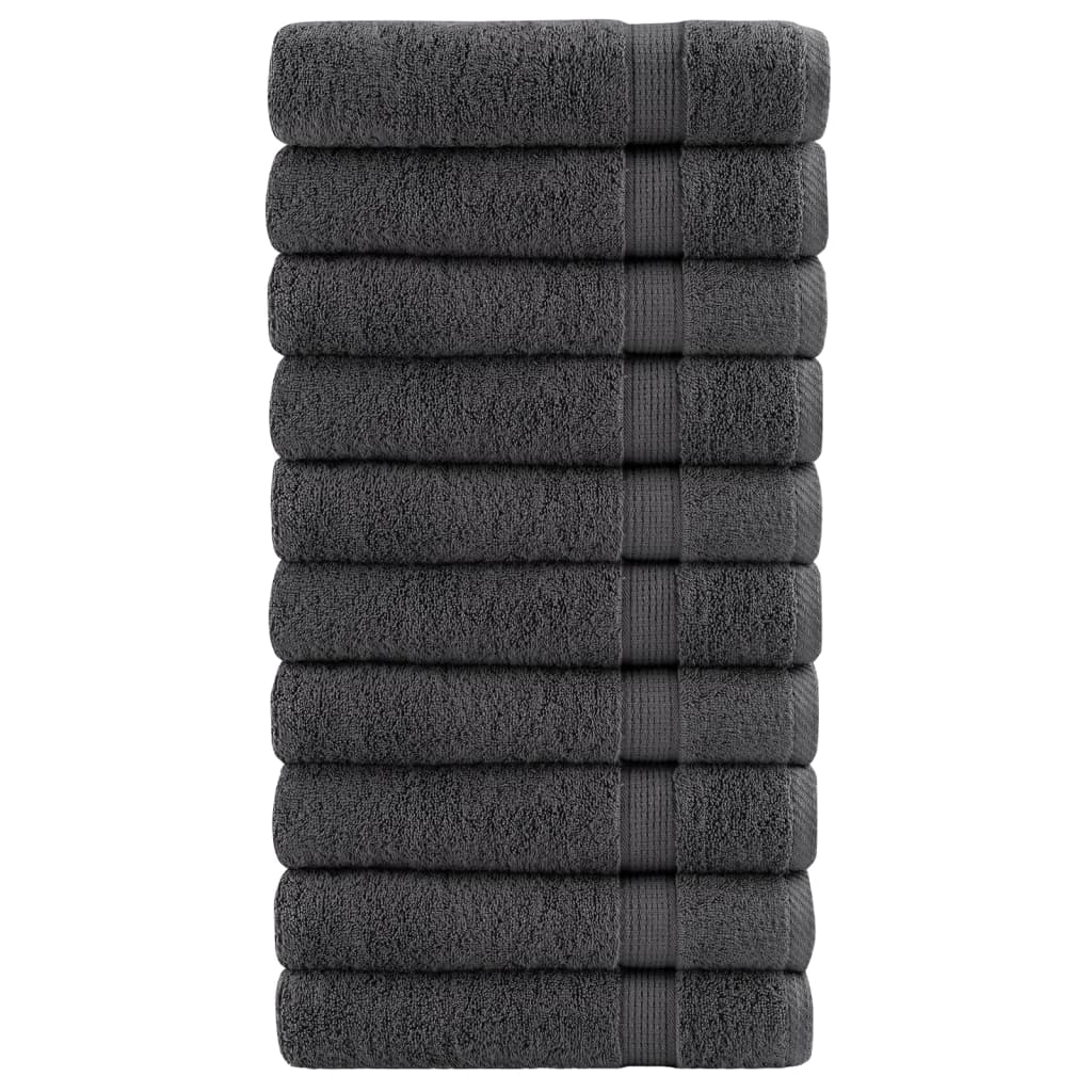 vidaXL Ręczniki premium, SOLUND, 10 szt., antracytowe, 50x100 cm, 600 g/m²