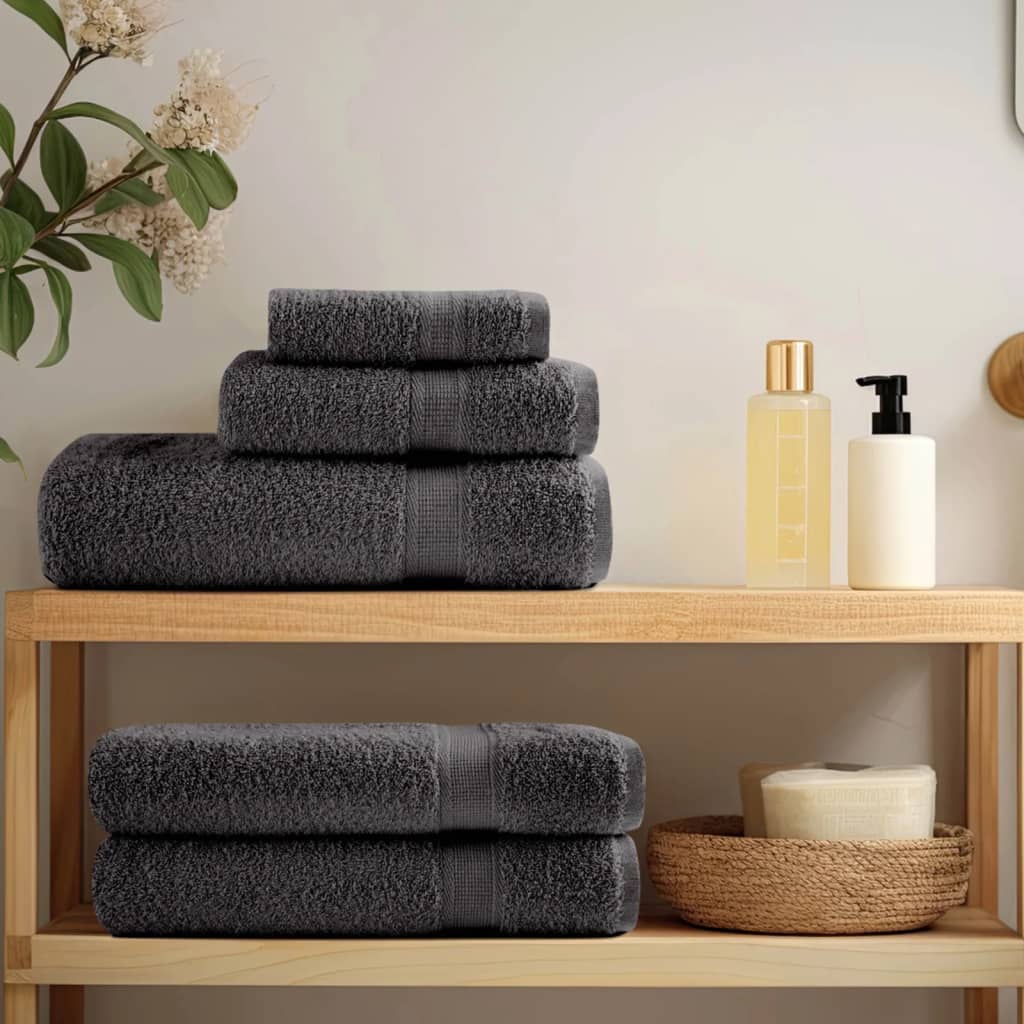 vidaXL Ręczniki premium, SOLUND, 10 szt., antracytowe, 50x100 cm, 600 g/m²
