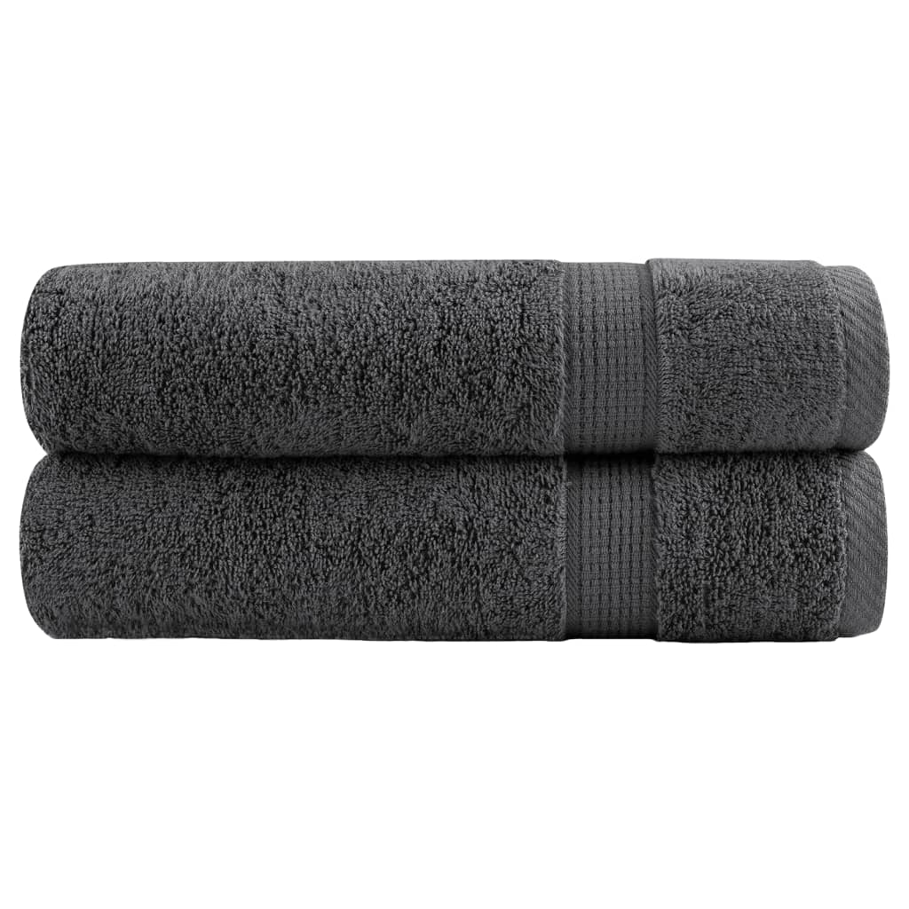 vidaXL Ręczniki premium, SOLUND, 2 szt., antracytowe, 70x140 cm, 600 g/m²