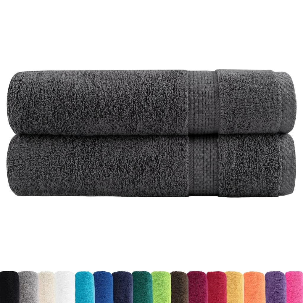 vidaXL Ręczniki premium, SOLUND, 2 szt., antracytowe, 70x140 cm, 600 g/m²