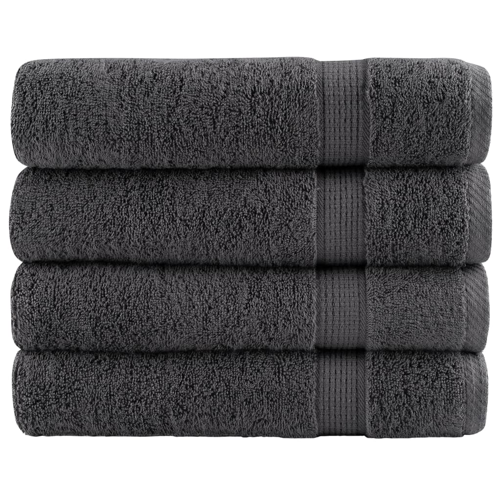 vidaXL Ręczniki premium, SOLUND, 4 szt., antracytowe, 70x140 cm, 600 g/m²