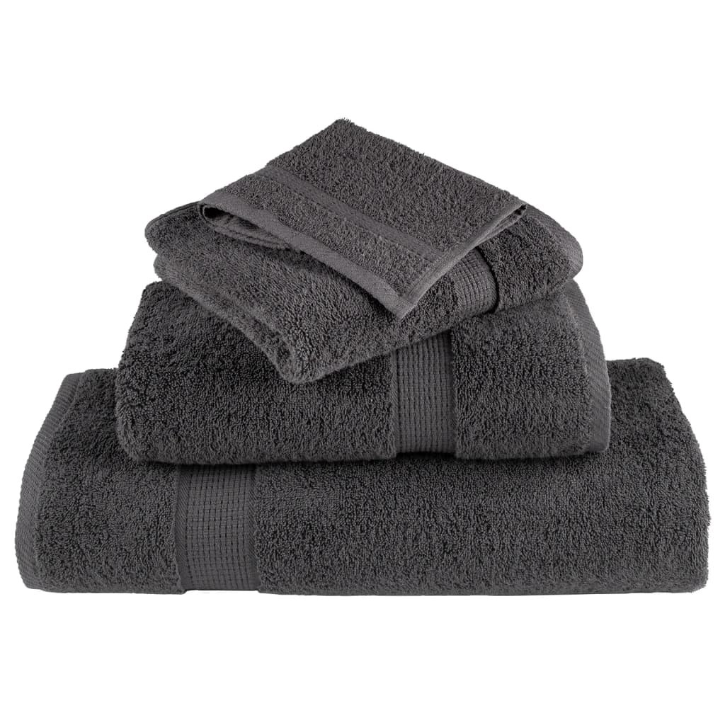 vidaXL Ręczniki premium, SOLUND, 4 szt., antracytowe, 70x140 cm, 600 g/m²