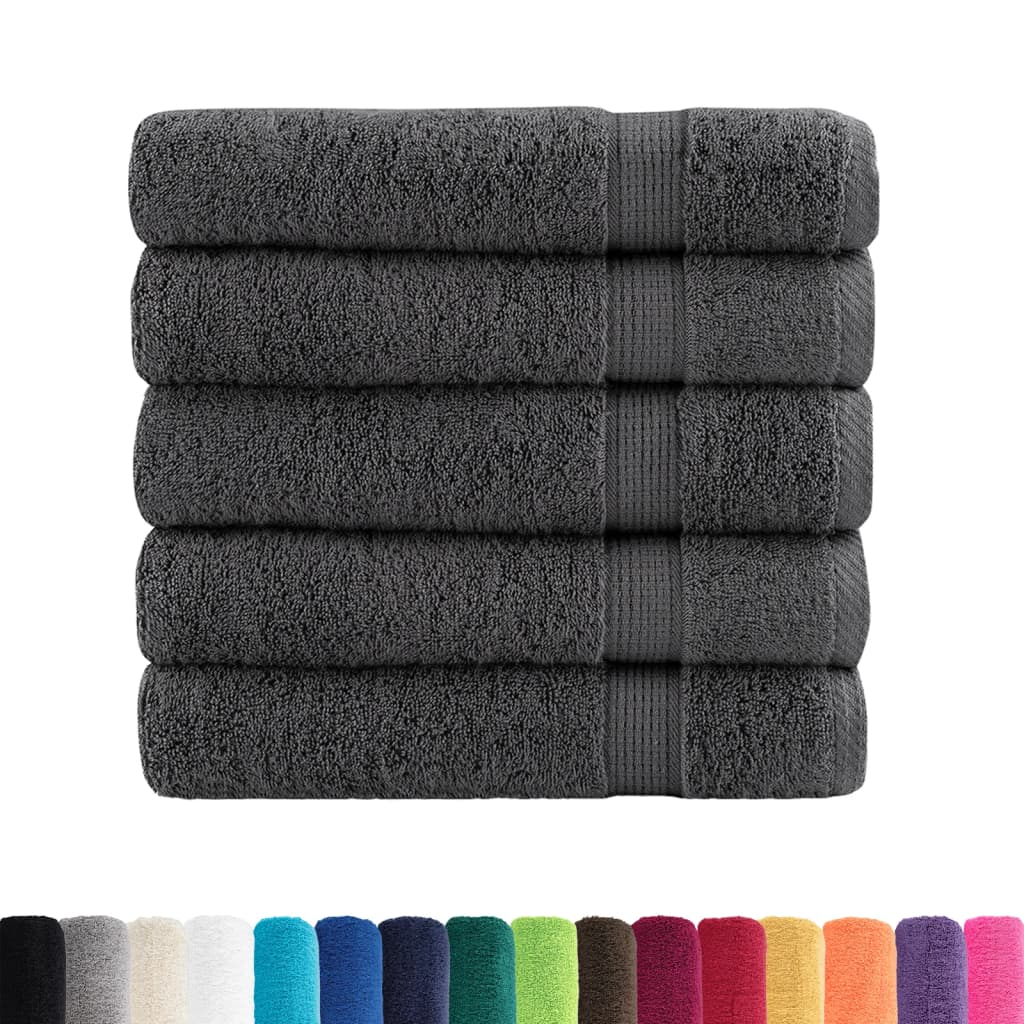 vidaXL Ręczniki premium, SOLUND, 25 szt., antracytowe, 70x140 cm, 600 g/m²