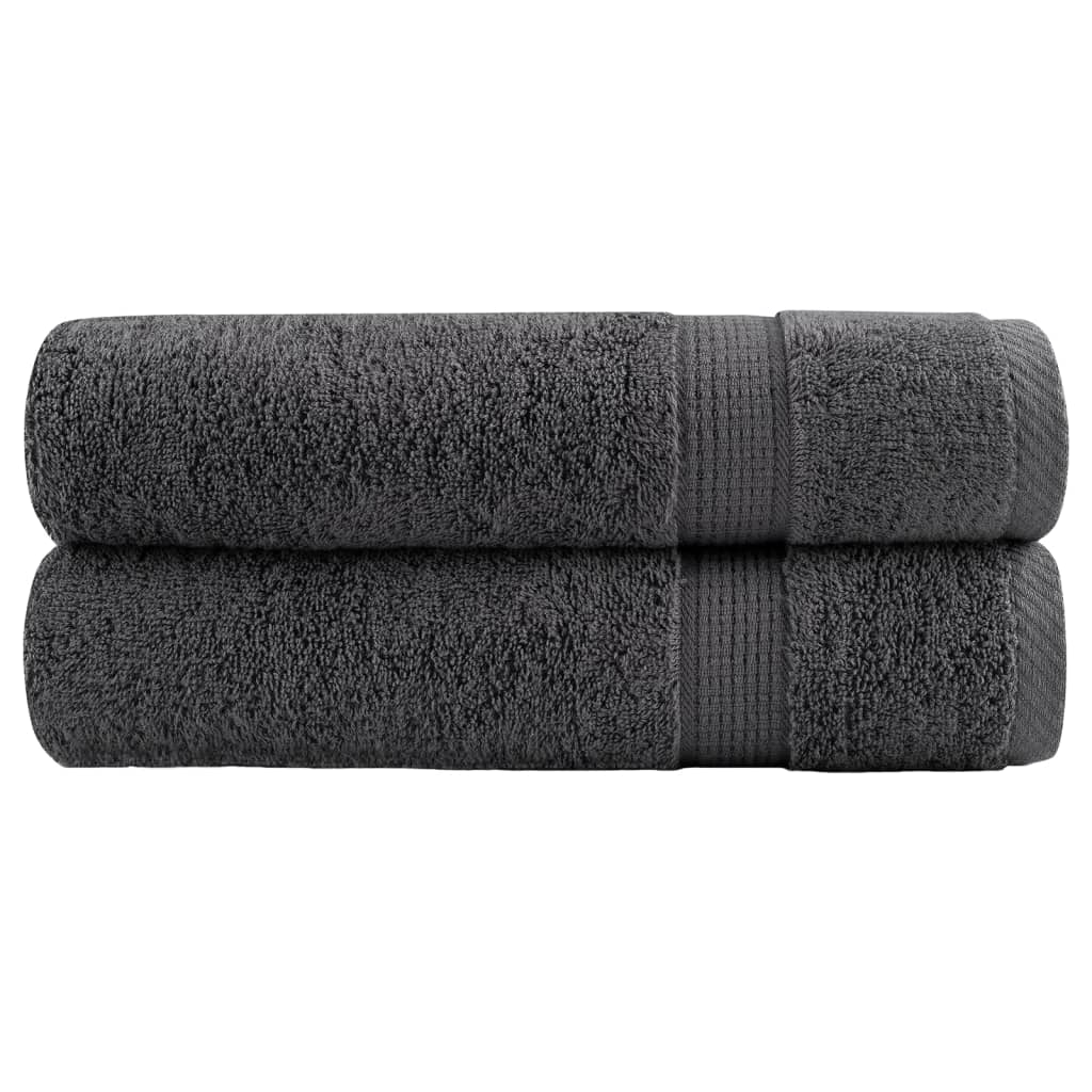 vidaXL Ręczniki premium, SOLUND, 2 szt., antracytowe, 100x150 cm, 600 g/m²