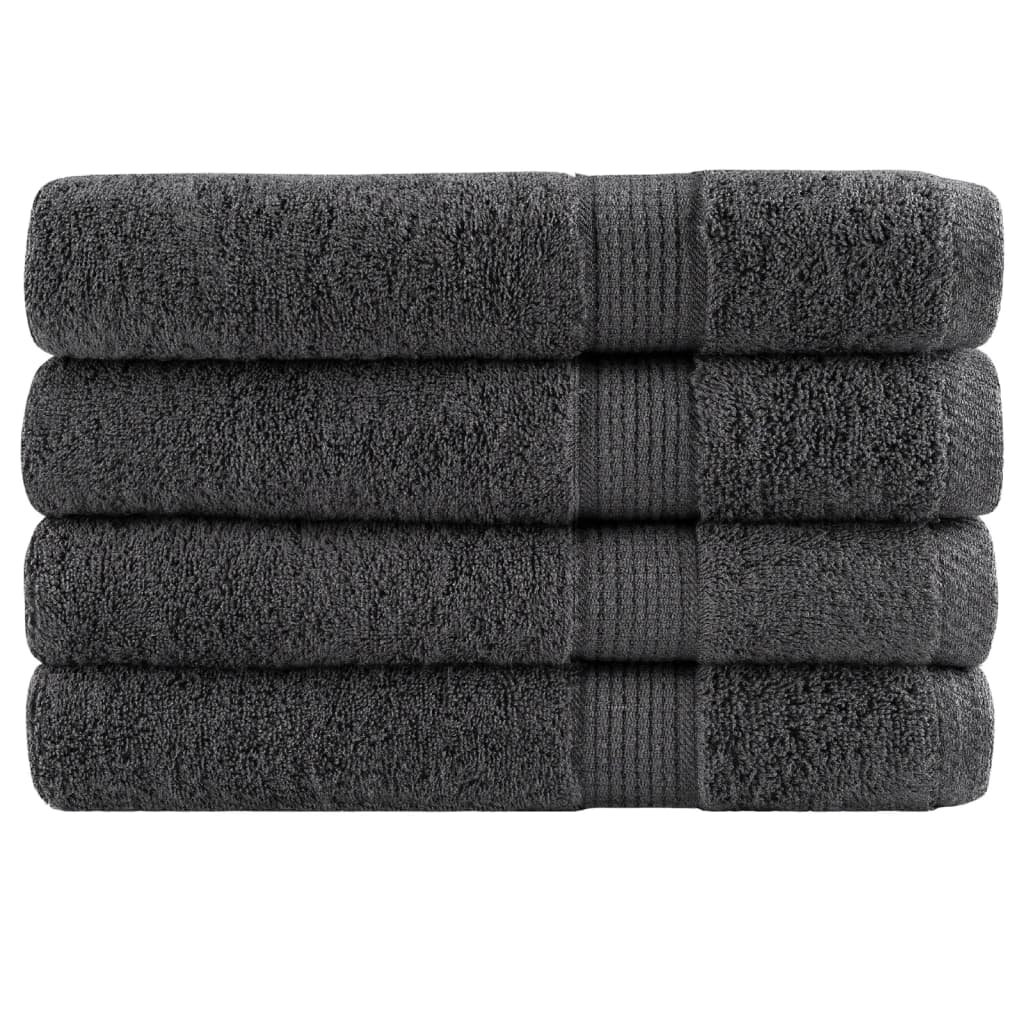 vidaXL Ręczniki premium, SOLUND, 4 szt., antracytowe, 80x200 cm, 600 g/m²