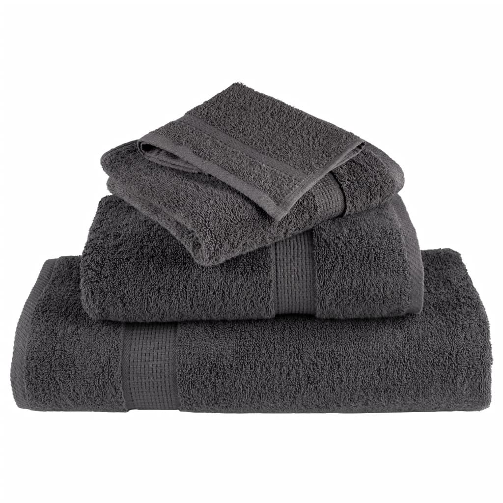 vidaXL Ręczniki premium, SOLUND, 4 szt., antracytowe, 80x200 cm, 600 g/m²