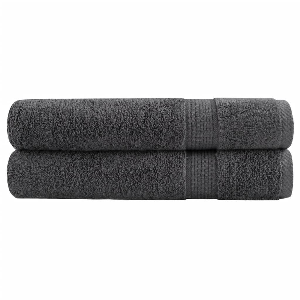 vidaXL Ręczniki premium, SOLUND, 2 szt., antracytowe, 100x200 cm, 600 g/m²