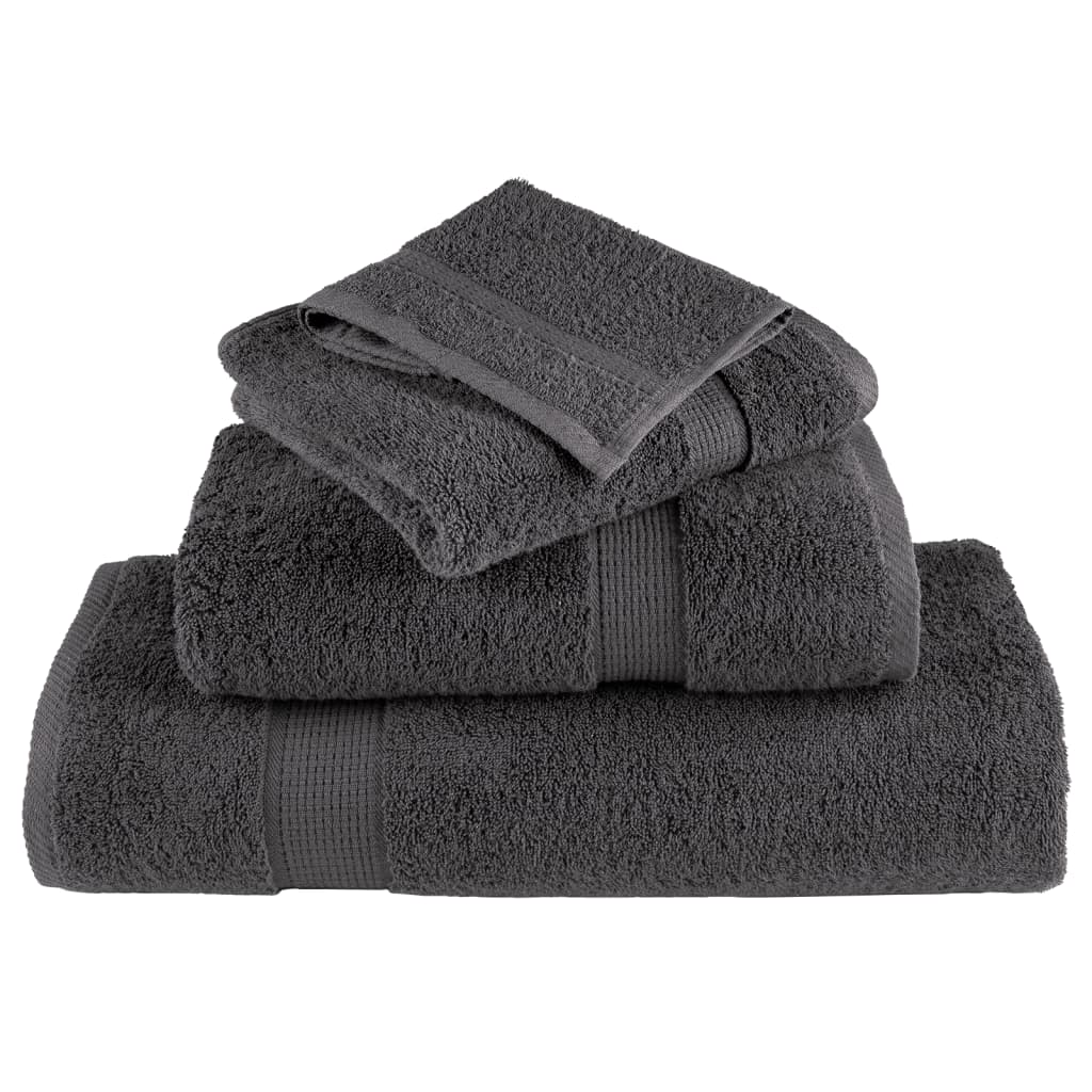 vidaXL Ręczniki premium, SOLUND, 2 szt., antracytowe, 100x200 cm, 600 g/m²
