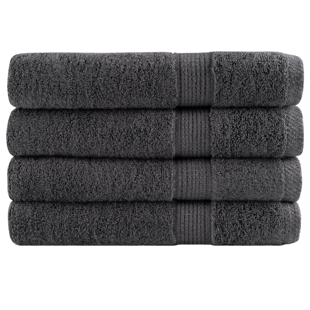 vidaXL Ręczniki premium, SOLUND, 4 szt., antracytowe, 100x200 cm, 600 g/m²