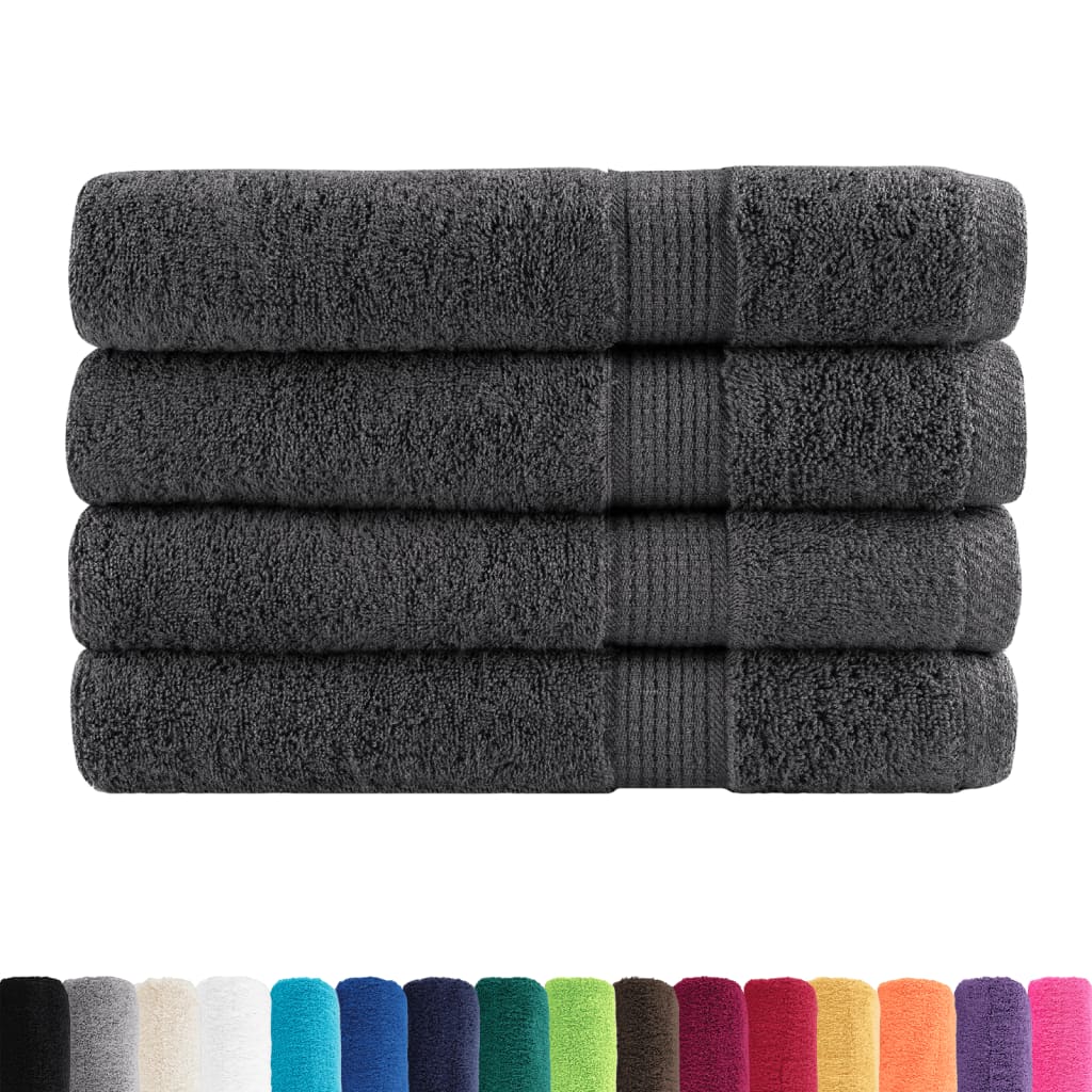 vidaXL Ręczniki premium, SOLUND, 4 szt., antracytowe, 100x200 cm, 600 g/m²