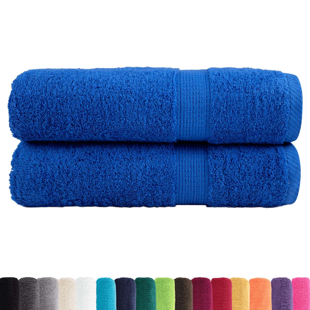 vidaXL Ręczniki premium, SOLUND, 2 szt., niebieskie, 70x140 cm, 600 g/m²