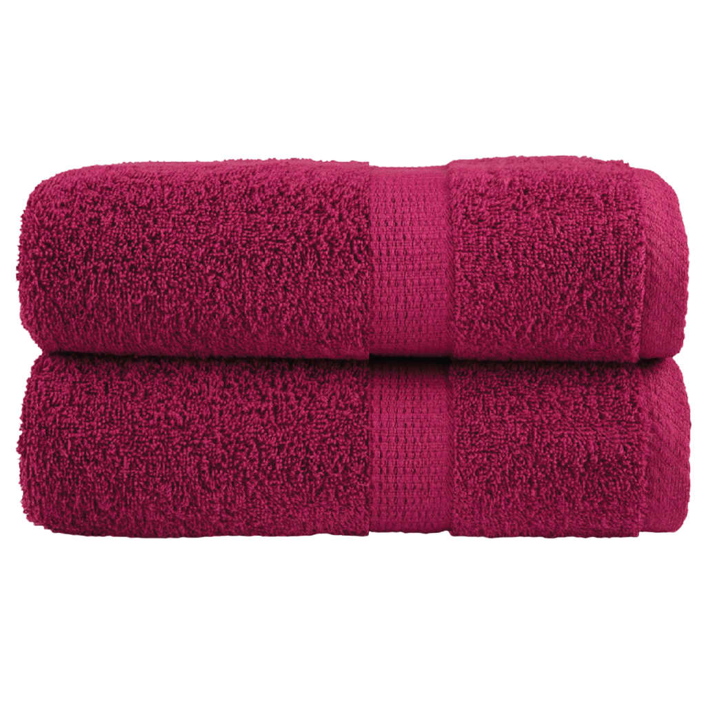 vidaXL Ręczniki toaletowe Premium, SOLUND 2 szt. Bordeaux 30x30cm 600 g/m²