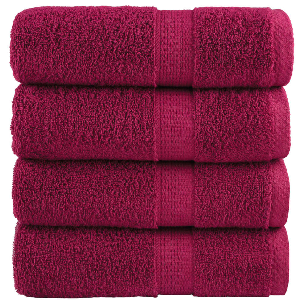 vidaXL Ręczniki toaletowe Premium, SOLUND 4 szt. Bordeaux 30x30cm 600 g/m²