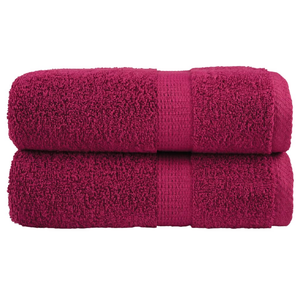 vidaXL Ręczniczki premium, SOLUND, 2 szt., bordowe, 30x50 cm, 600 g/m²