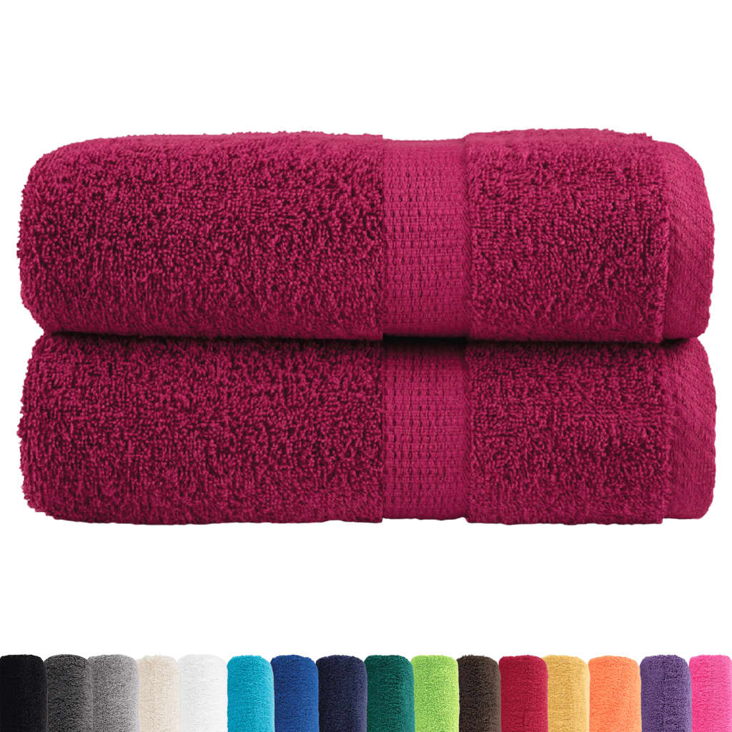 vidaXL Ręczniczki premium, SOLUND, 2 szt., bordowe, 30x50 cm, 600 g/m²