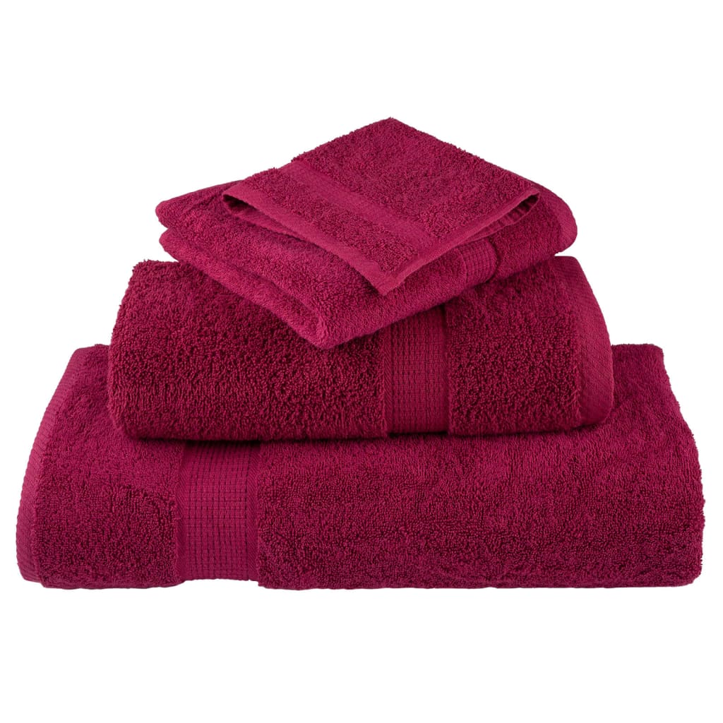 vidaXL Ręczniczki premium, SOLUND, 4 szt., bordowe, 30x50 cm, 600 g/m²