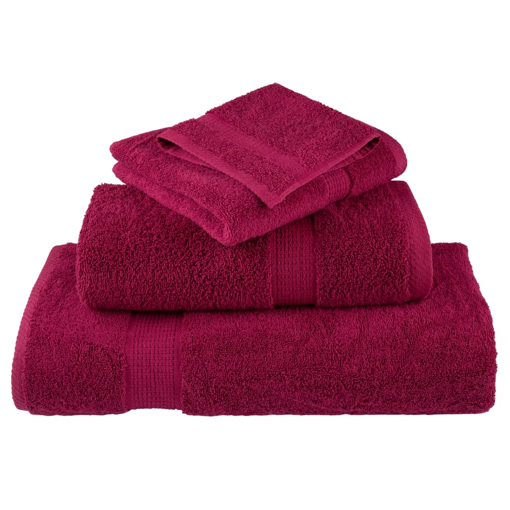 vidaXL Ręczniczki premium, SOLUND 10 szt., bordowe, 30x50 cm, 600 g/m²