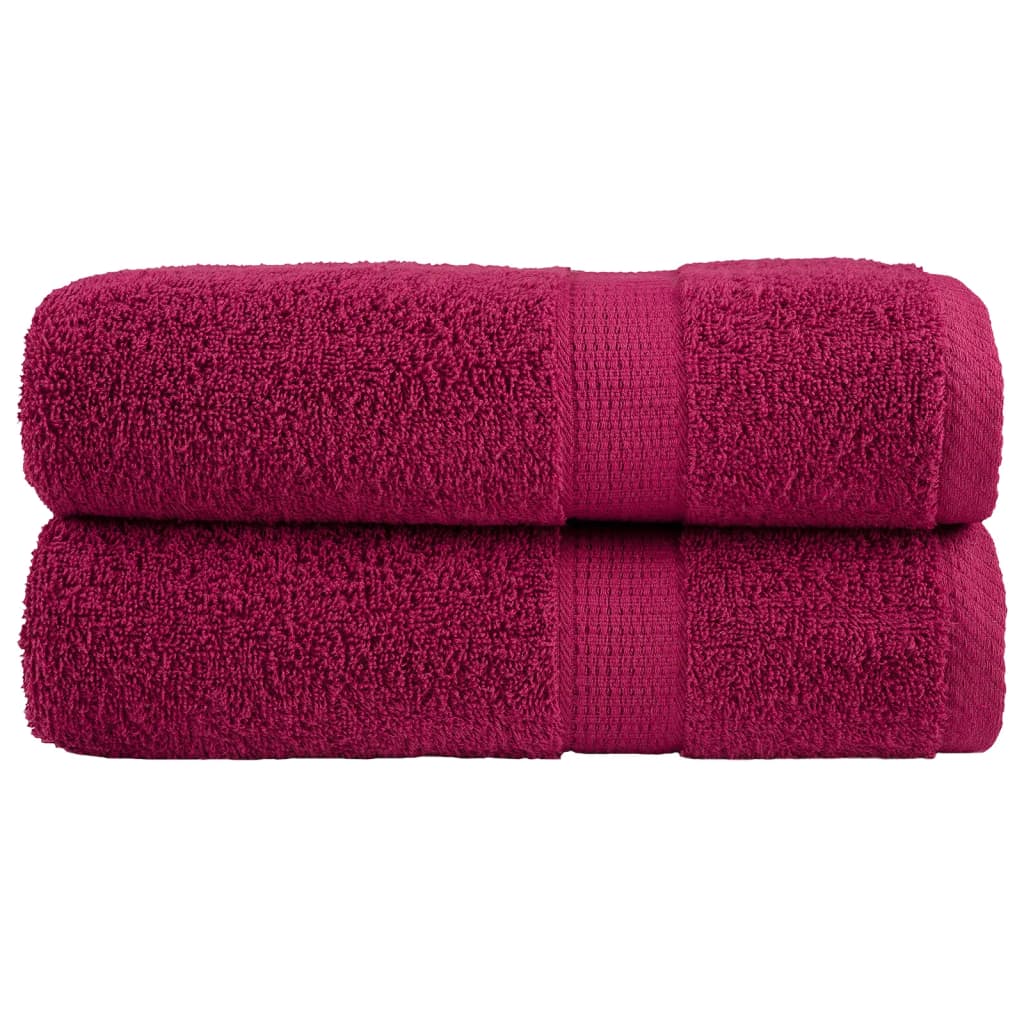vidaXL Ręczniki premium, SOLUND, 2 szt., bordowe, 50x100 cm, 600 g/m²