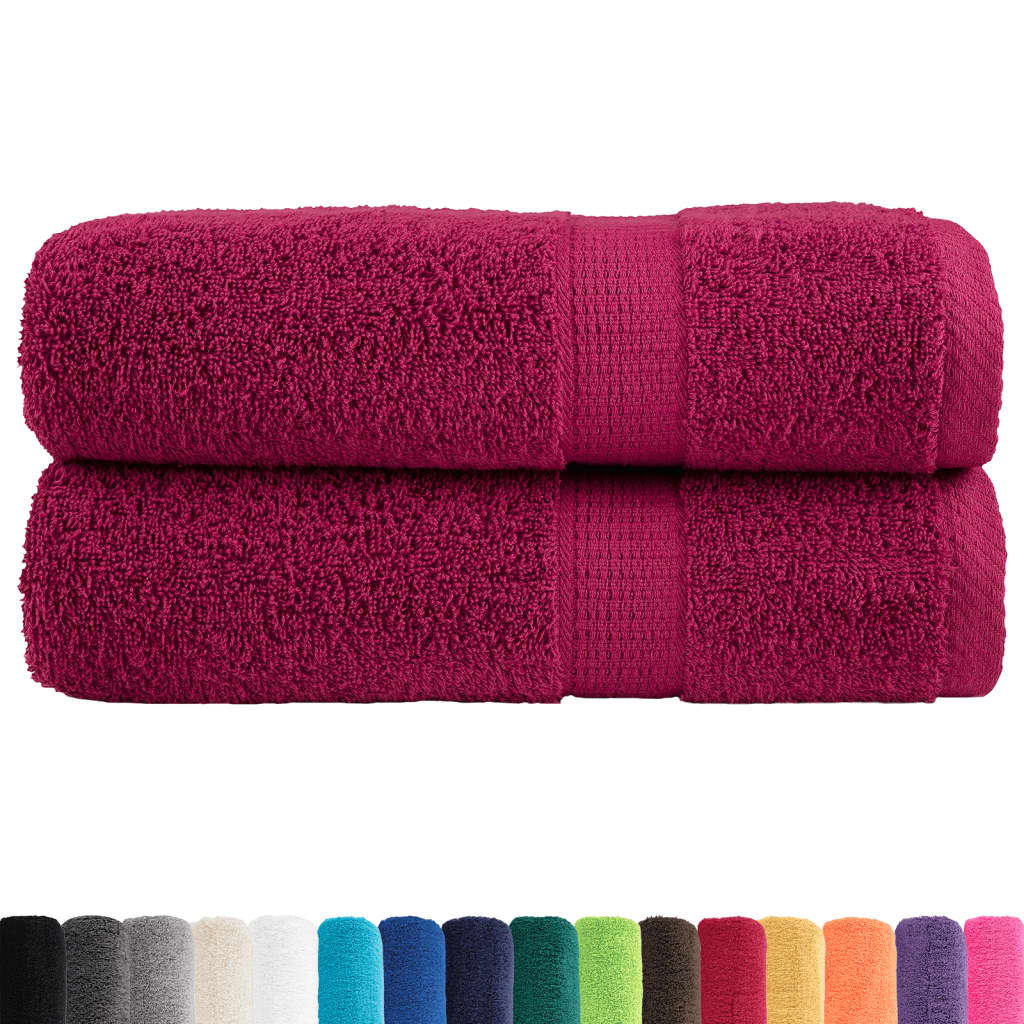 vidaXL Ręczniki premium, SOLUND, 2 szt., bordowe, 50x100 cm, 600 g/m²