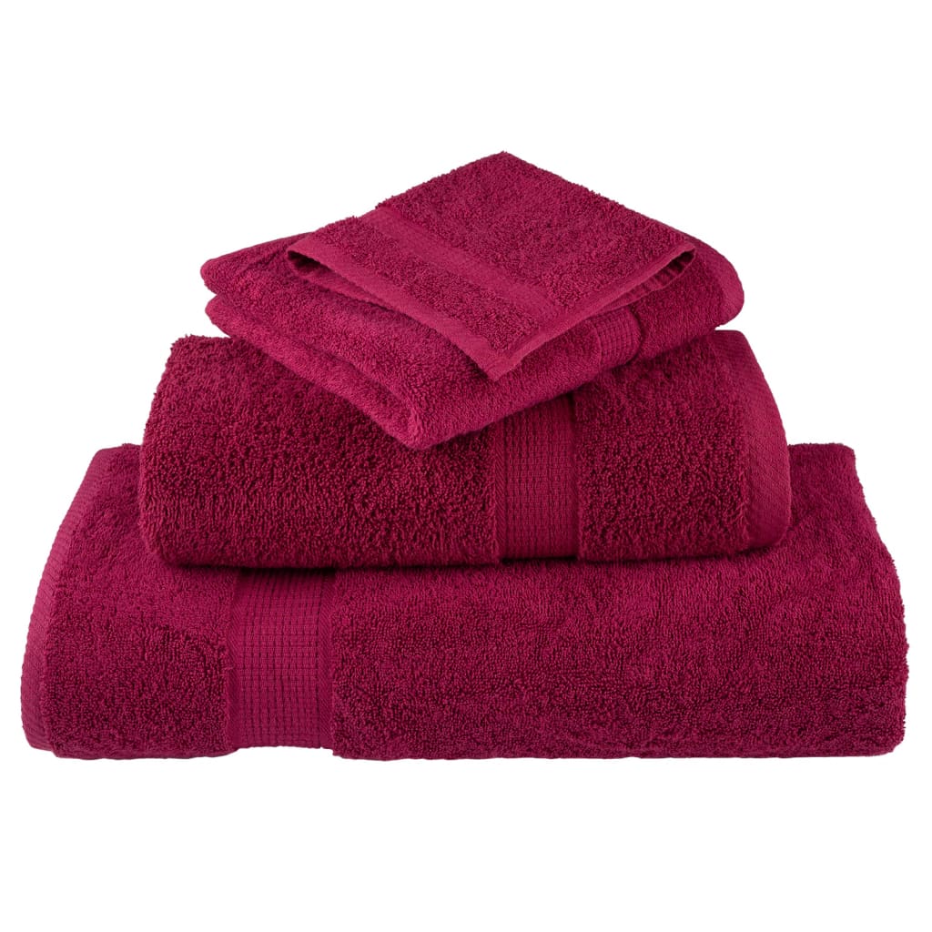vidaXL Ręczniki premium, SOLUND, 4 szt., bordowe, 50x100 cm, 600 g/m²