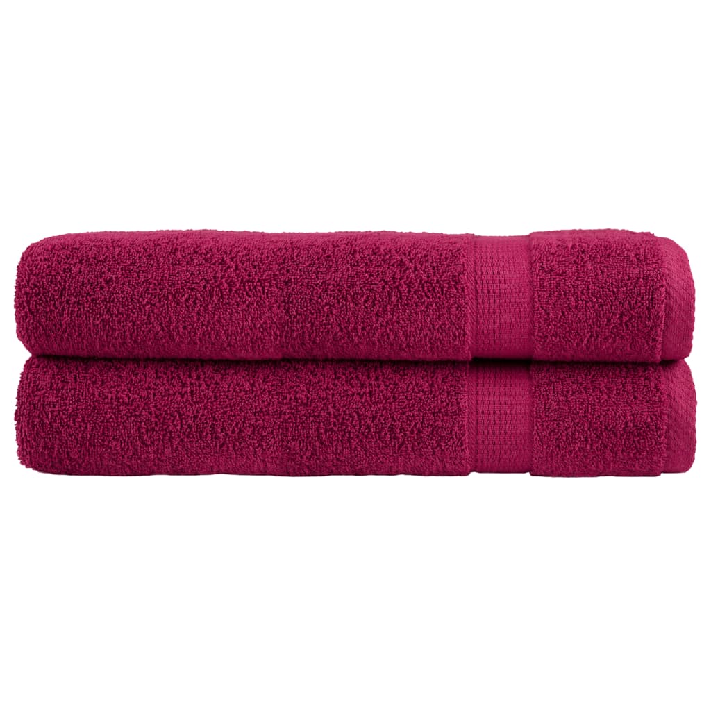 vidaXL Ręczniki premium, SOLUND, 2 szt., bordowe, 80x200 cm, 600 g/m²