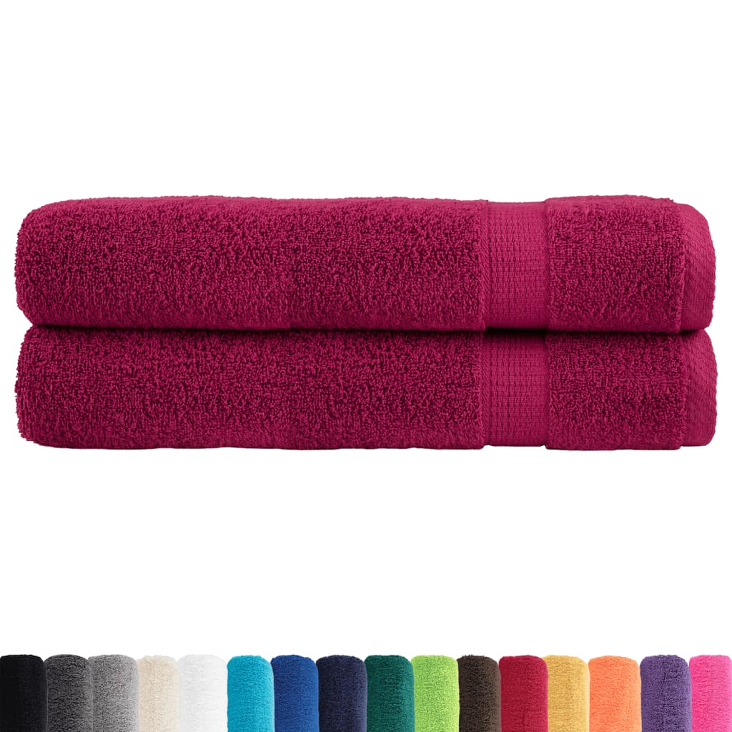 vidaXL Ręczniki premium, SOLUND, 2 szt., bordowe, 80x200 cm, 600 g/m²