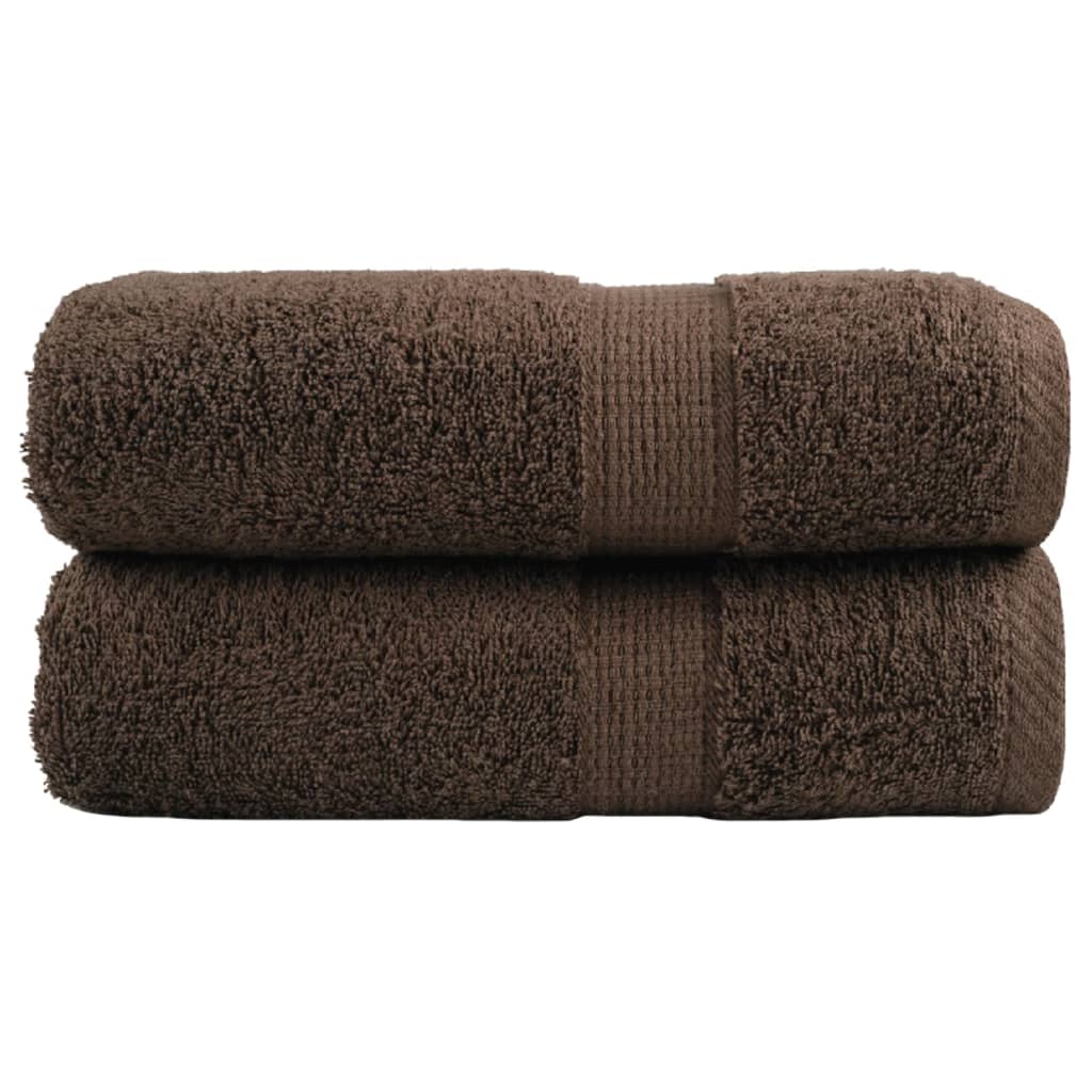 vidaXL Ręczniki toaletowe Premium, SOLUND 2 szt. Brązowe 30x30cm 600 g/m²