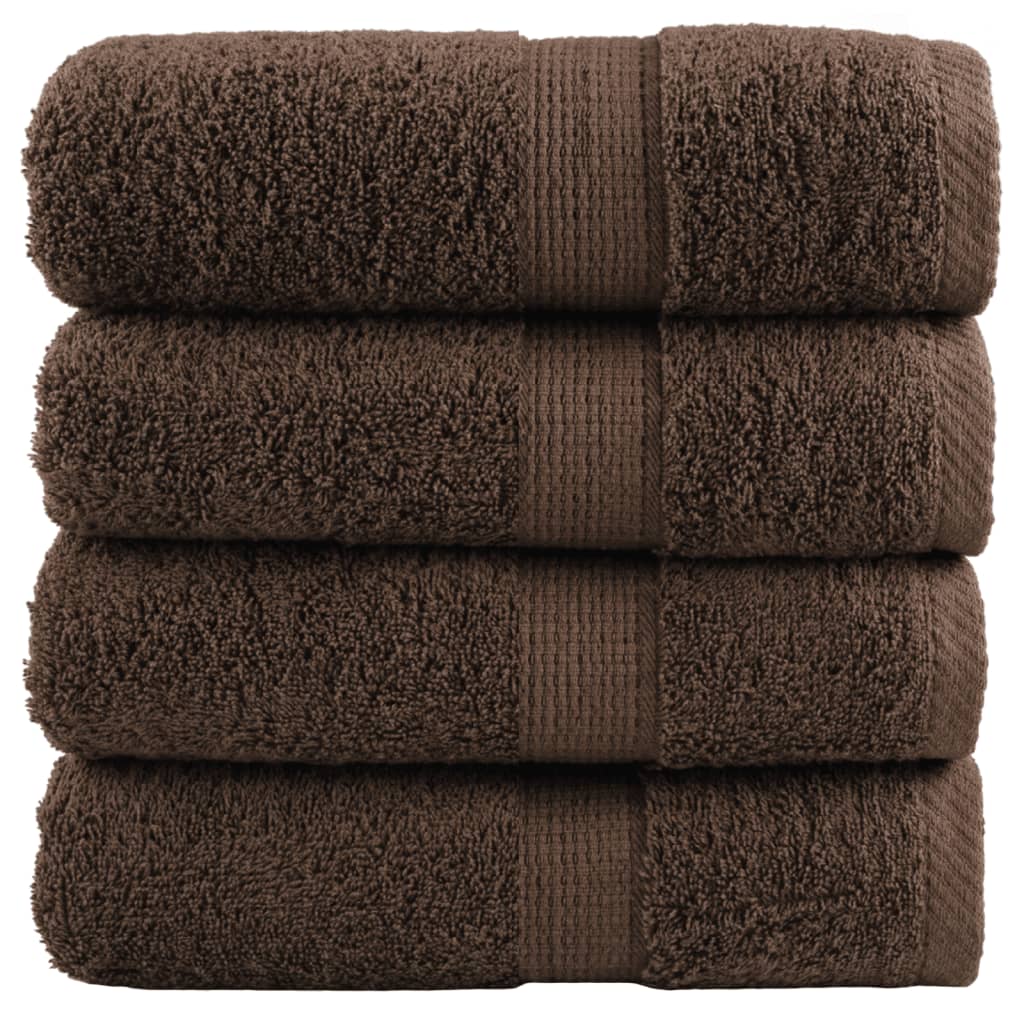 vidaXL Ręczniki toaletowe Premium, SOLUND 4 szt. Brązowe 30x30cm 600 g/m²