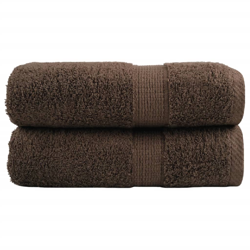 vidaXL Ręczniczki premium, SOLUND, 2 szt., brązowe, 30x50 cm, 600 g/m²
