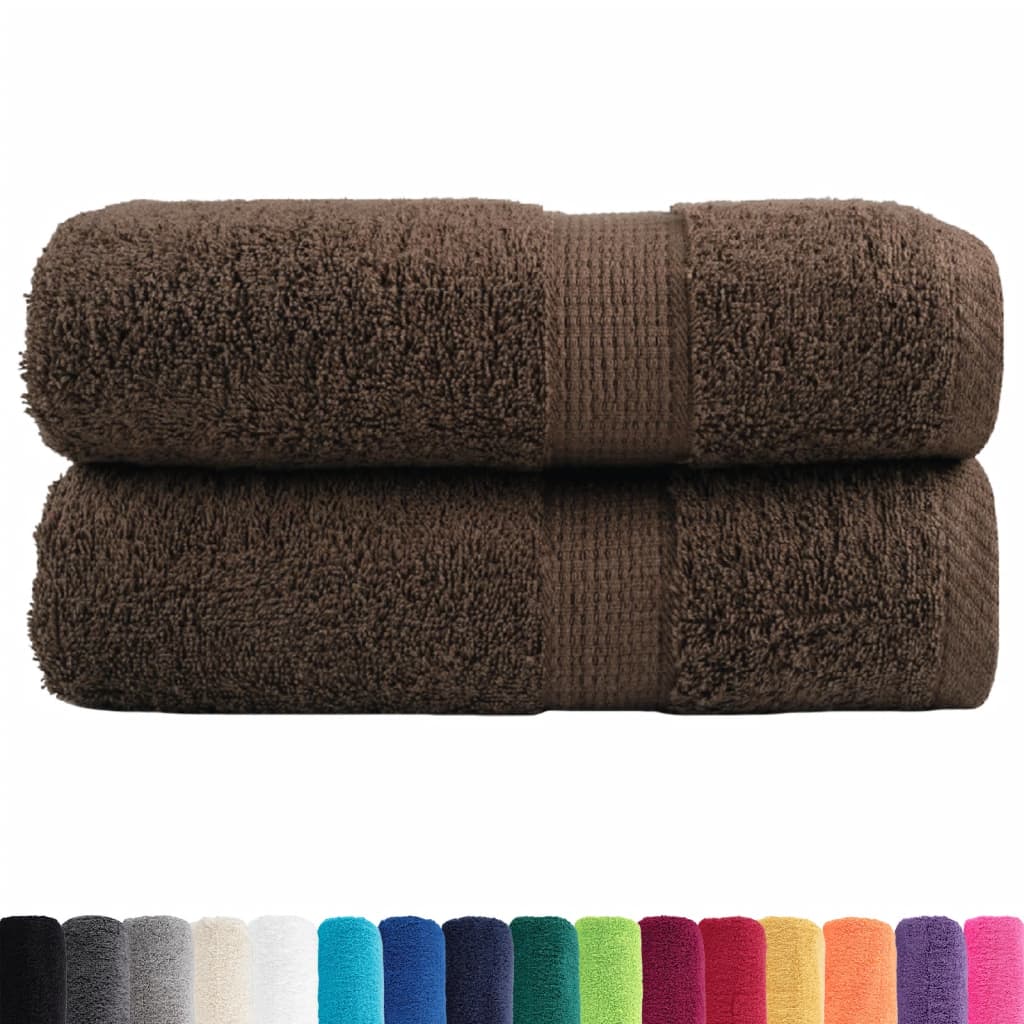 vidaXL Ręczniczki premium, SOLUND, 2 szt., brązowe, 30x50 cm, 600 g/m²