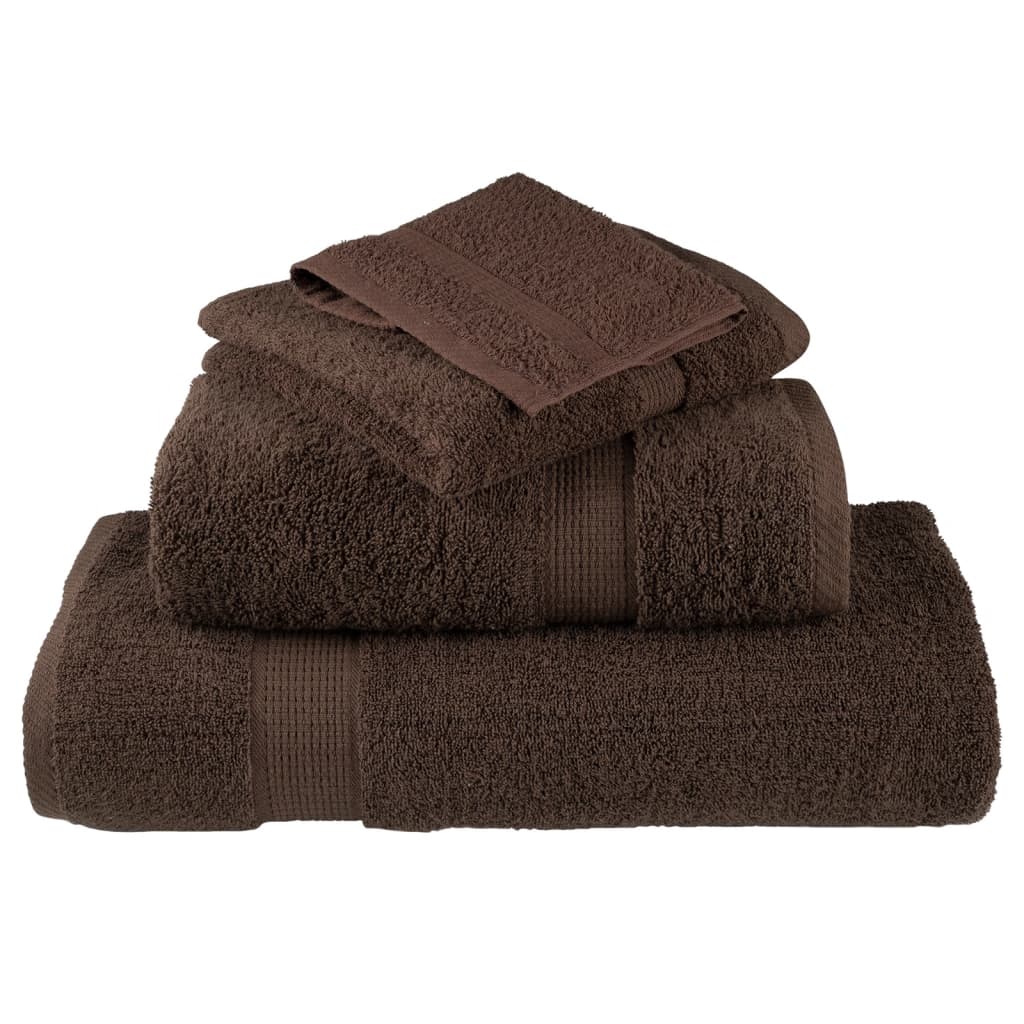 vidaXL Ręczniczki premium, SOLUND, 10 szt., brązowe, 30x50 cm, 600 g/m²