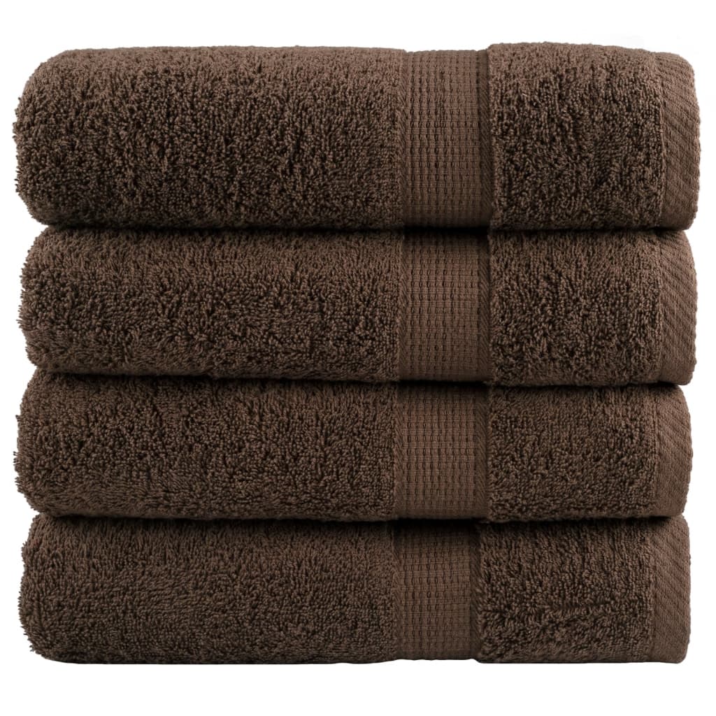 vidaXL Ręczniki premium, SOLUND, 4 szt., brązowe, 50x100 cm, 600 g/m²