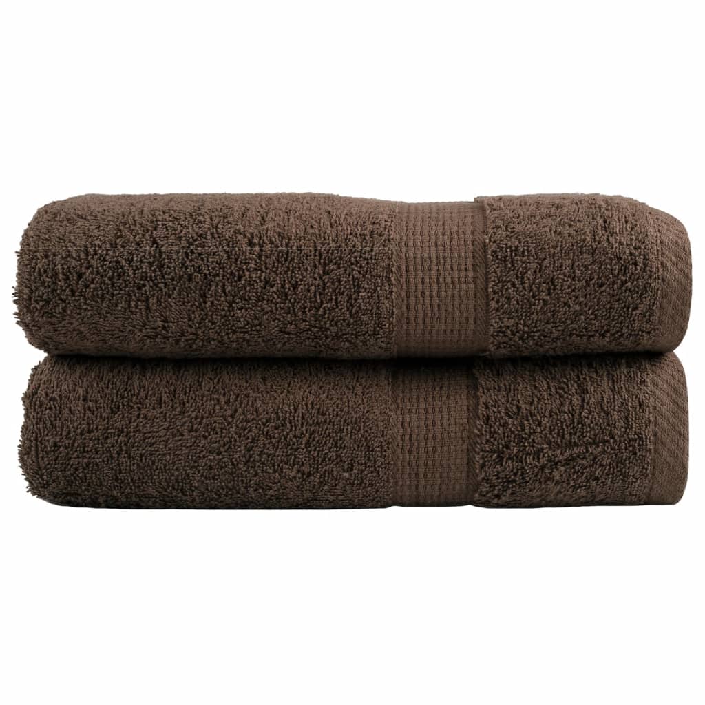 vidaXL Ręczniki premium, SOLUND, 2 szt., brązowe, 70x140 cm, 600 g/m²