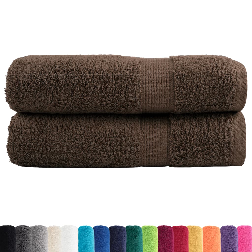 vidaXL Ręczniki premium, SOLUND, 2 szt., brązowe, 70x140 cm, 600 g/m²