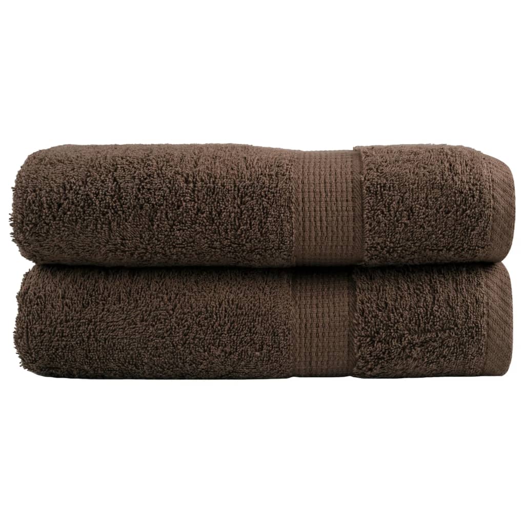 vidaXL Ręczniki premium, SOLUND, 2 szt., brązowe, 100x150 cm, 600 g/m²