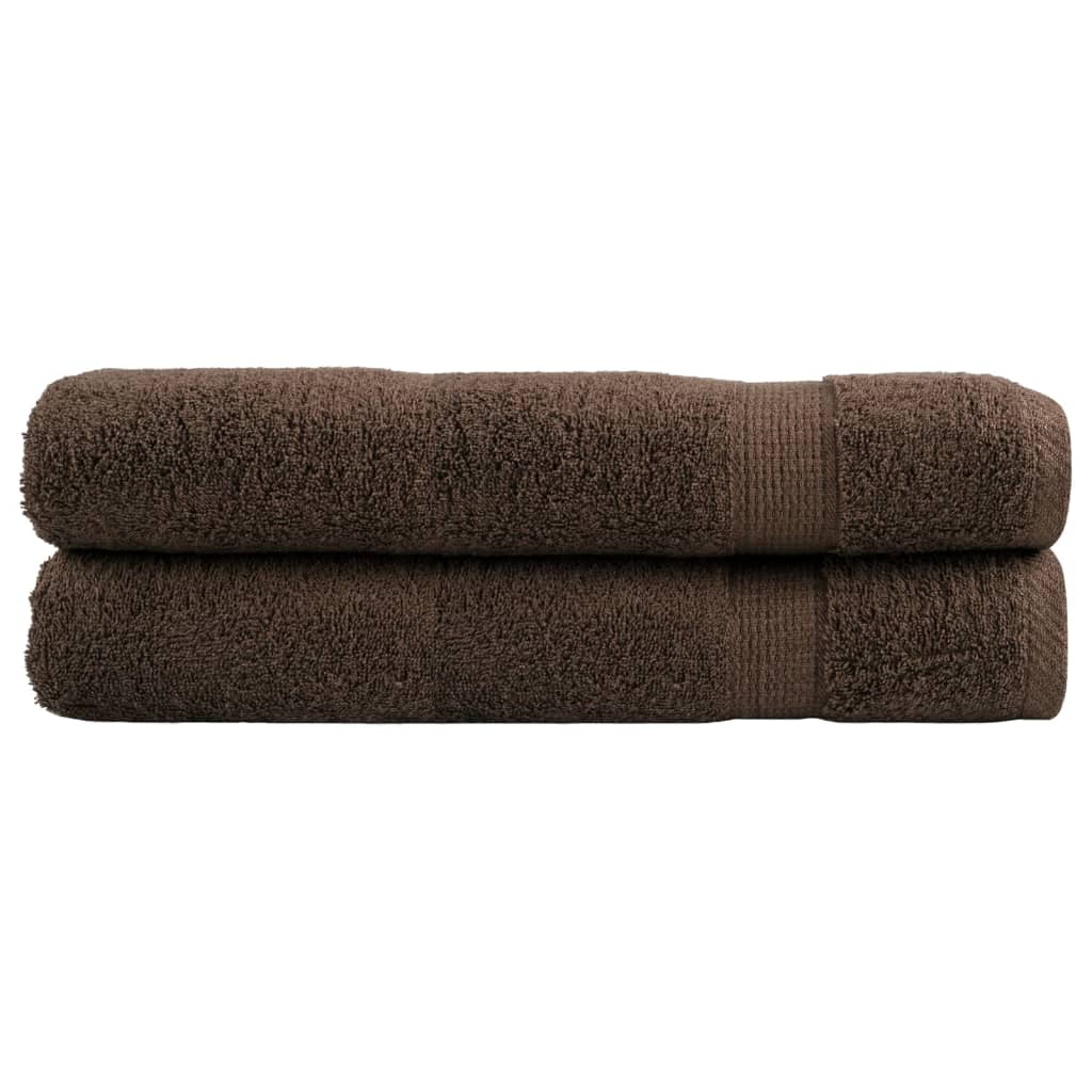 vidaXL Ręczniki premium, SOLUND, 2 szt., brązowe, 80x200 cm, 600 g/m²