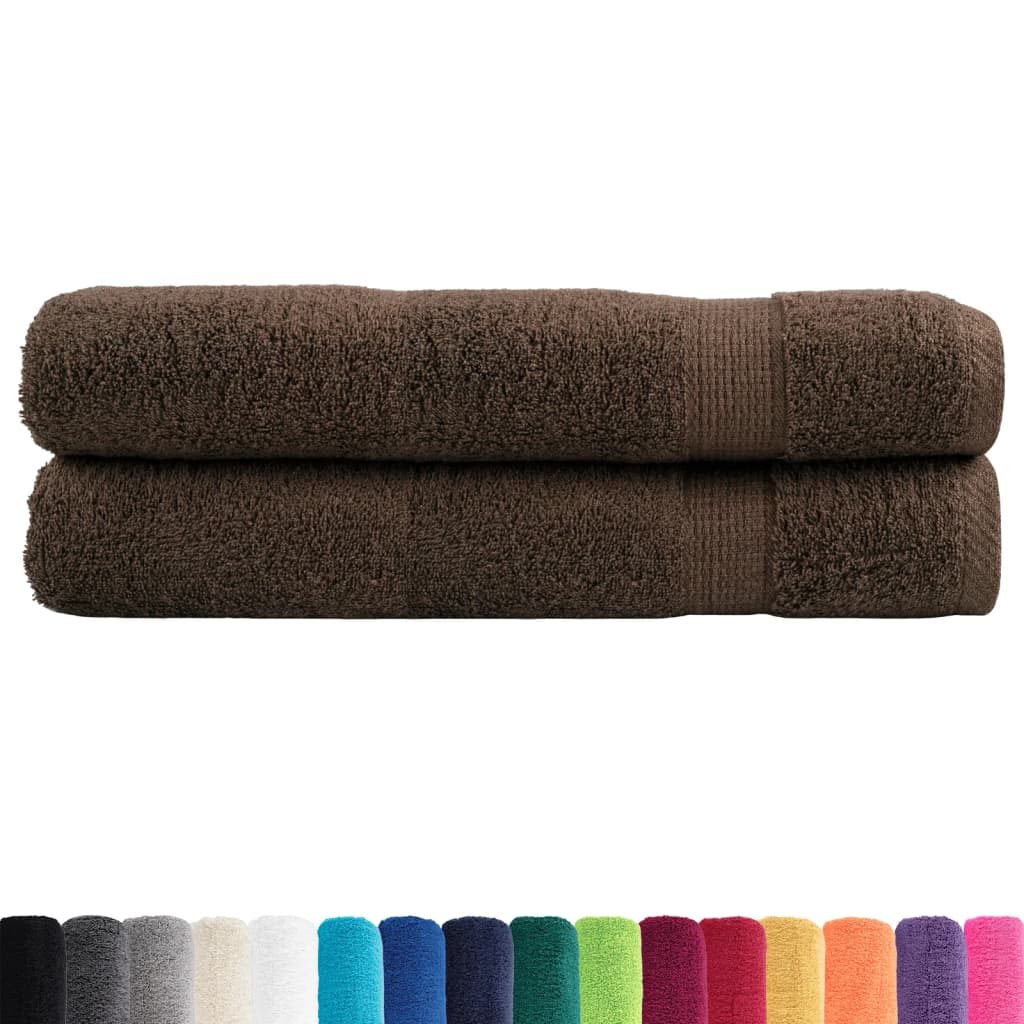 vidaXL Ręczniki premium, SOLUND, 2 szt., brązowe, 80x200 cm, 600 g/m²