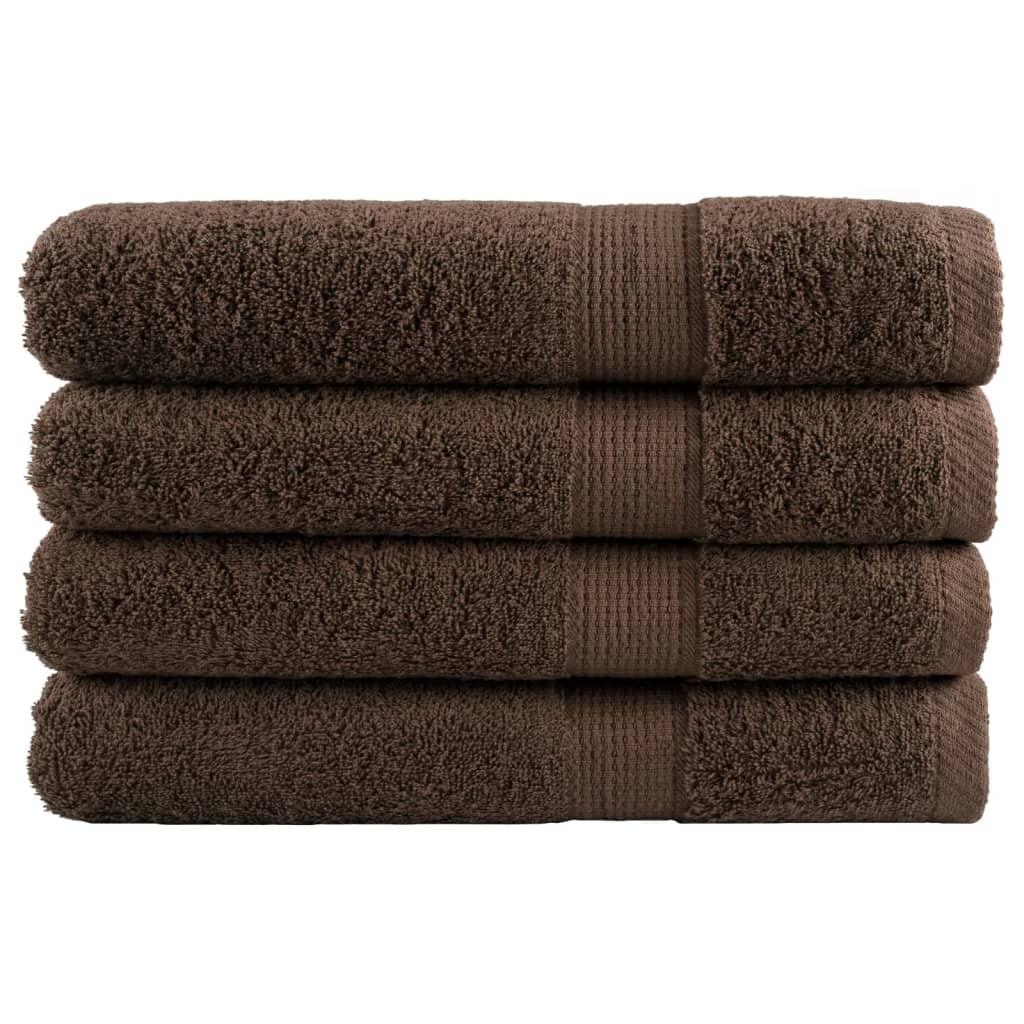 vidaXL Ręczniki premium, SOLUND, 4 szt., brązowe, 80x200 cm, 600 g/m²