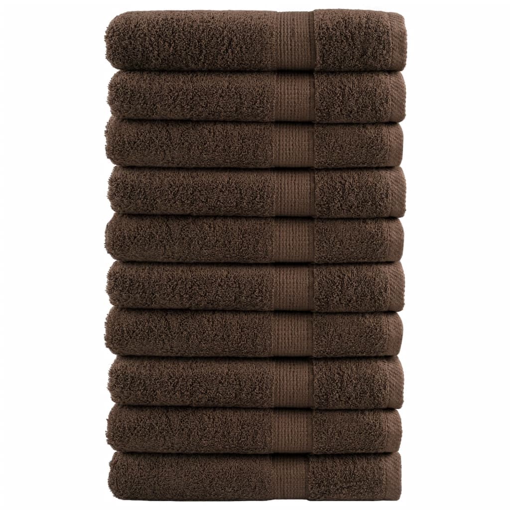 vidaXL Ręczniki premium, SOLUND, 10 szt., brązowe, 80x200 cm, 600 g/m²