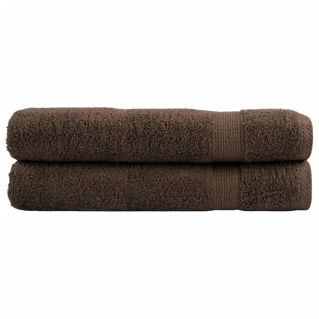 vidaXL Ręczniki premium, SOLUND, 2 szt., brązowe, 100x200 cm, 600 g/m²