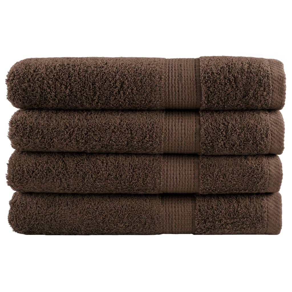 vidaXL Ręczniki premium, SOLUND, 4 szt., brązowe, 100x200 cm, 600 g/m²