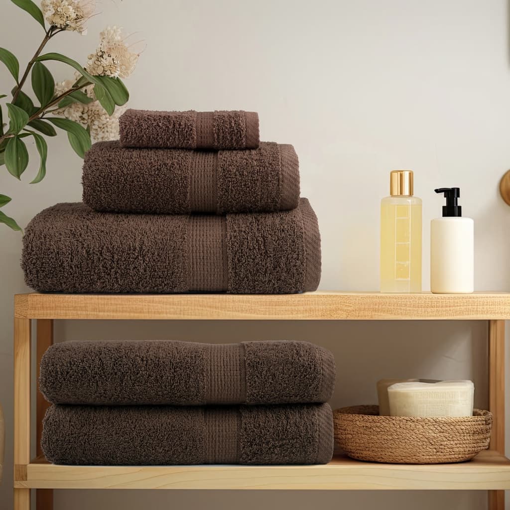 vidaXL Ręczniki premium, SOLUND, 4 szt., brązowe, 100x200 cm, 600 g/m²