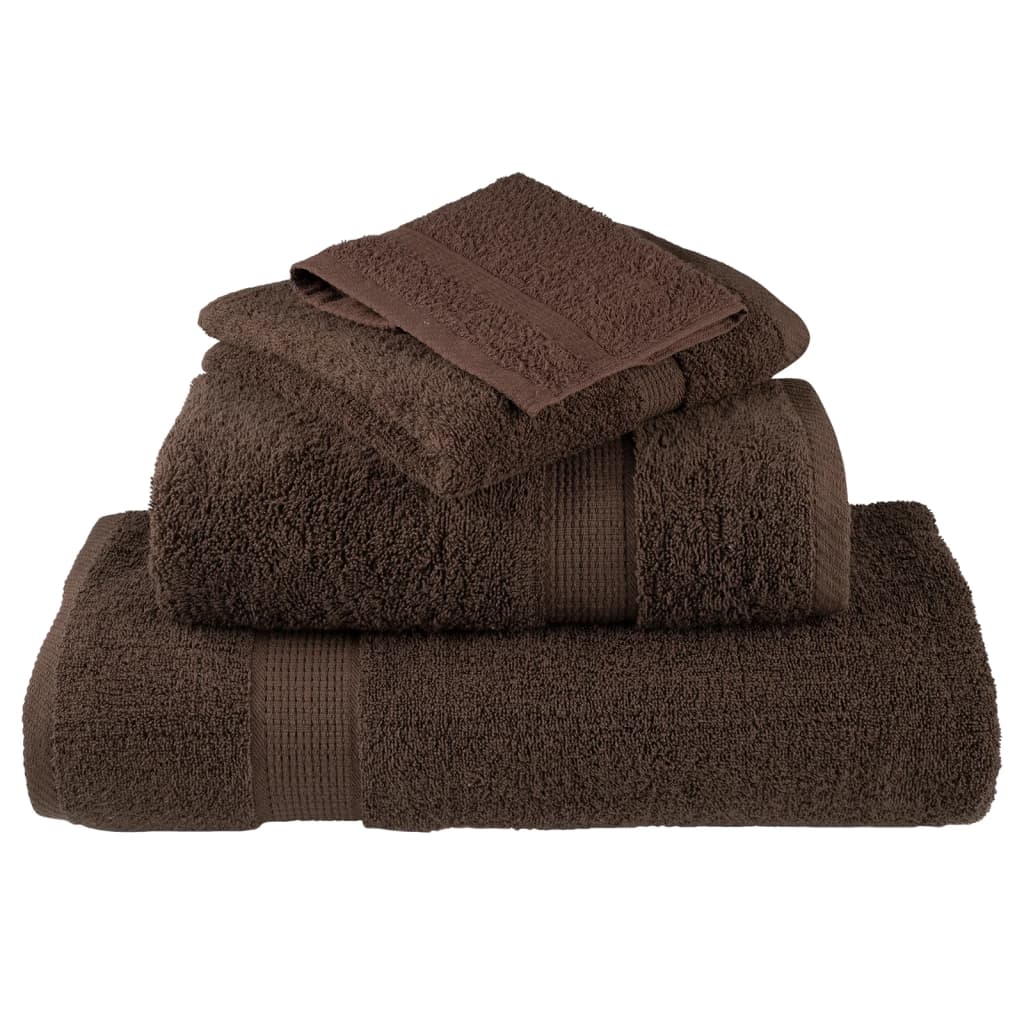vidaXL Ręczniki premium, SOLUND, 4 szt., brązowe, 100x200 cm, 600 g/m²