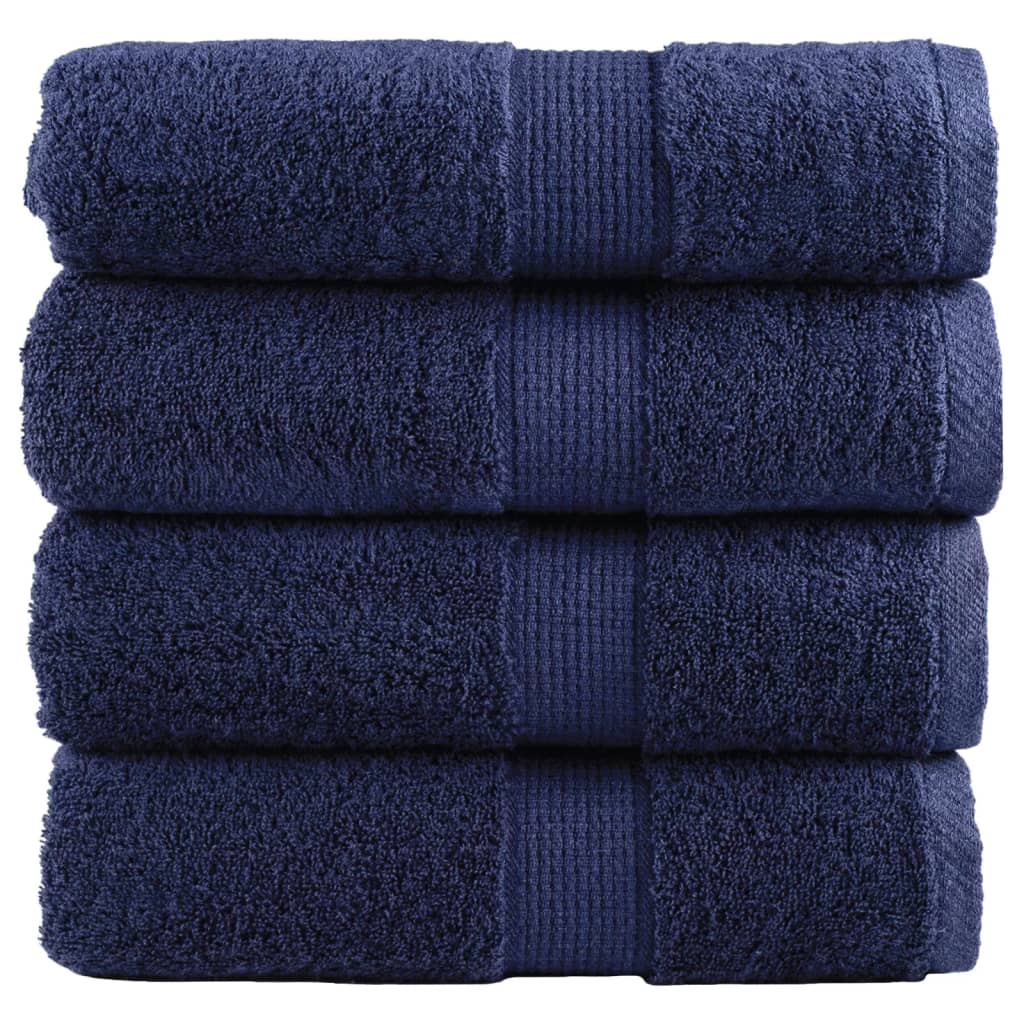 vidaXL Ręczniki myjące Premium, SOLUND 4 szt. Granatowe 30x30cm 600 g/m²