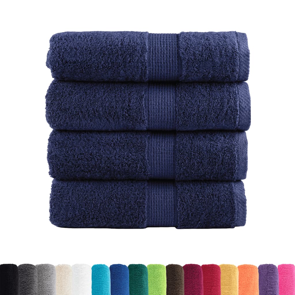 vidaXL Ręczniki myjące Premium, SOLUND 4 szt. Granatowe 30x30cm 600 g/m²