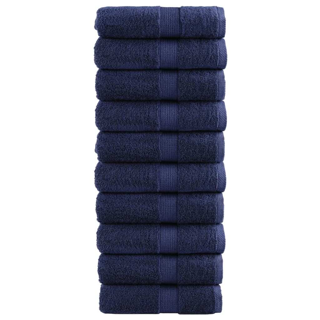 vidaXL Ręczniki myjące premium, SOLUND 10 szt. Granatowe 30x30cm 600 g/m²