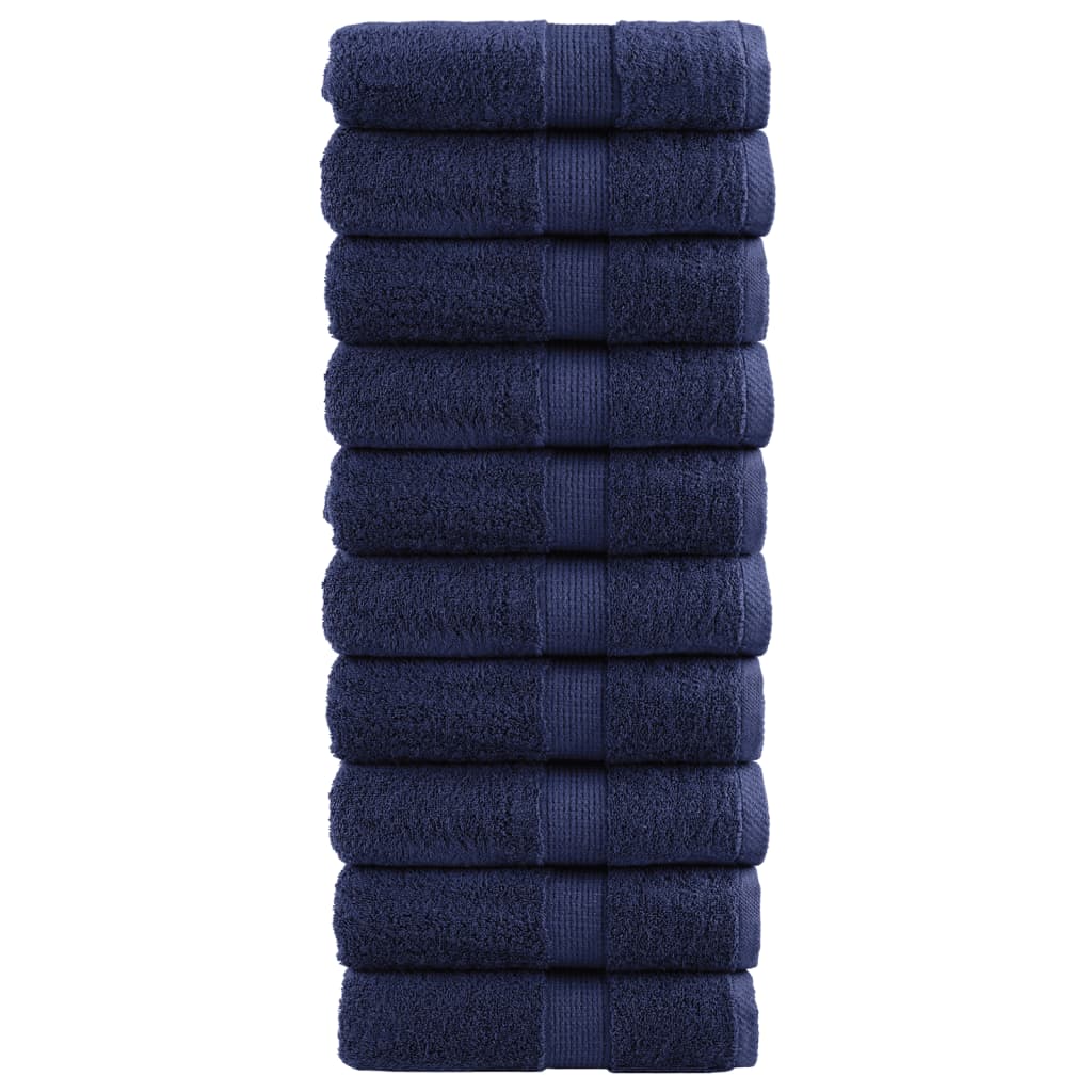 vidaXL Ręczniczki premium, SOLUND, 10 szt., granatowe, 30x50 cm, 600 g/m²