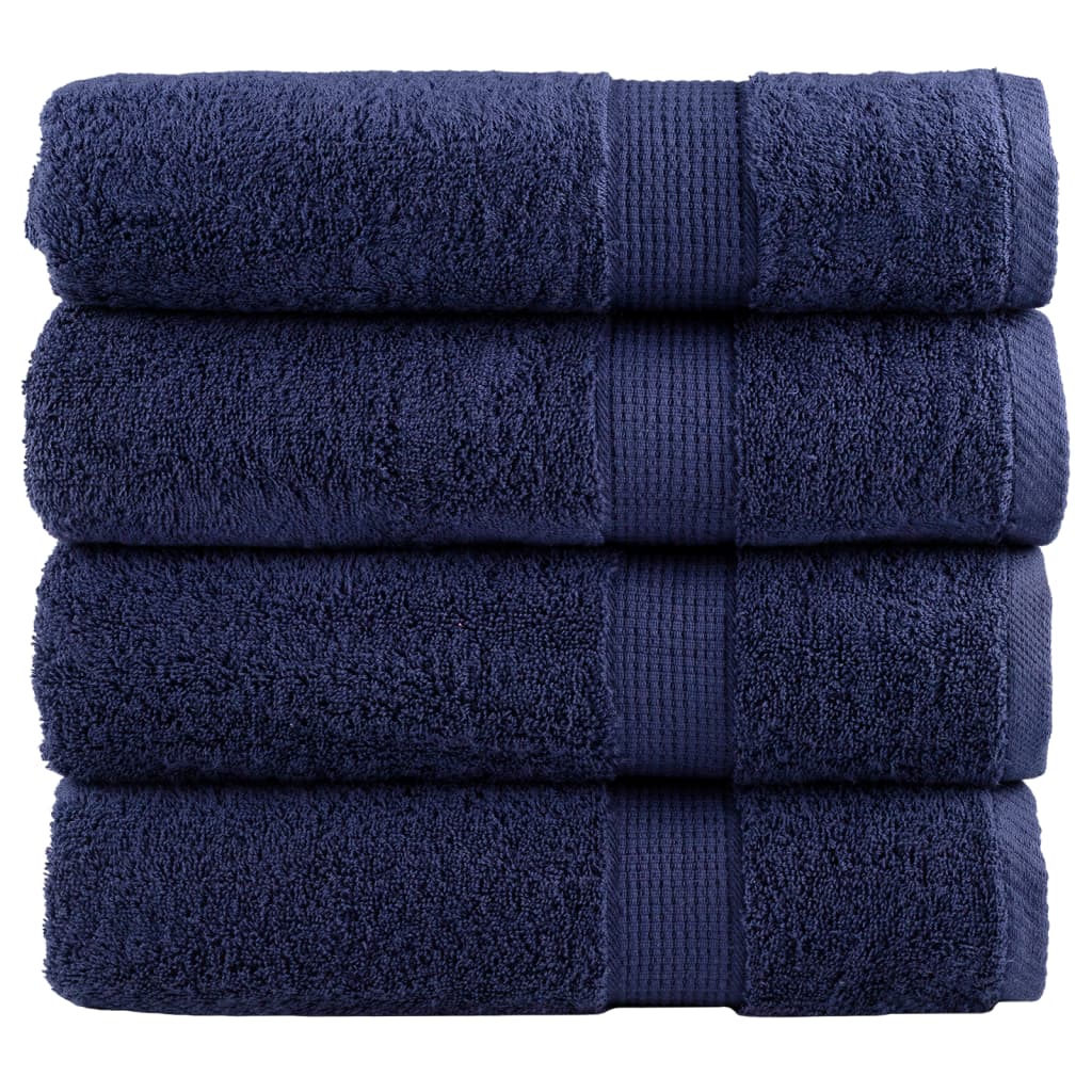 vidaXL Ręczniki premium, SOLUND, 4 szt., granatowe, 50x100 cm, 600 g/m²