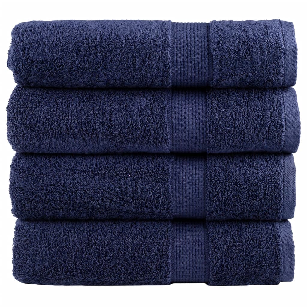 vidaXL Ręczniki premium, SOLUND, 4 szt., granatowe, 70x140 cm, 600 g/m²