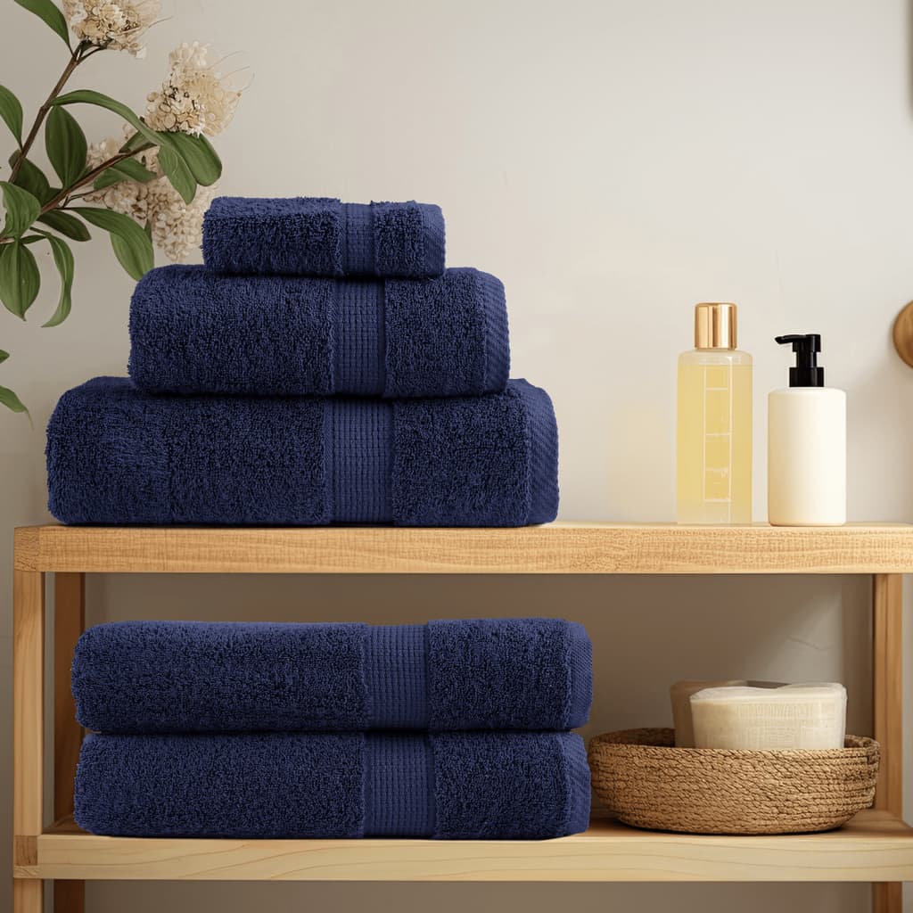 vidaXL Ręczniki premium, SOLUND, 4 szt., granatowe, 70x140 cm, 600 g/m²